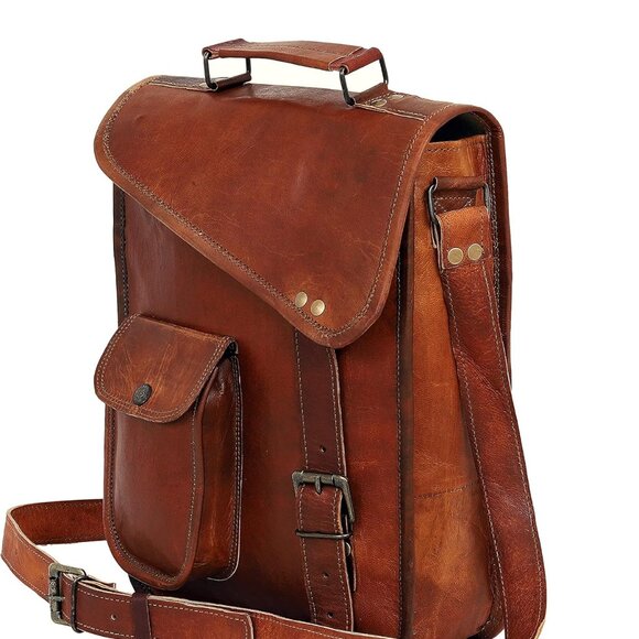 Leather Messenger Satchel Shoulder Bag Laptop Case Tablet Bag Office Briefcase G - Picture 7 of 7